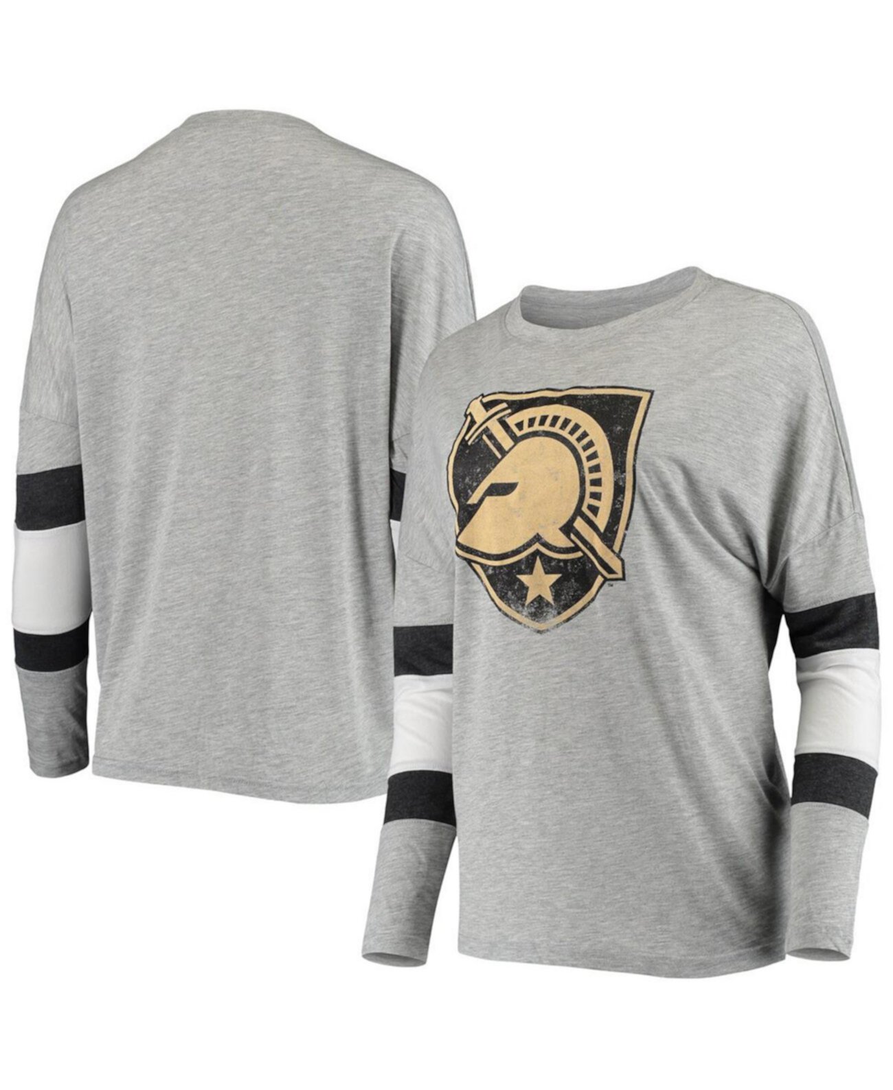 Женская серая футболка в полоску с длинным рукавом в армейском стиле Black Knights Swell Stripe Camp David