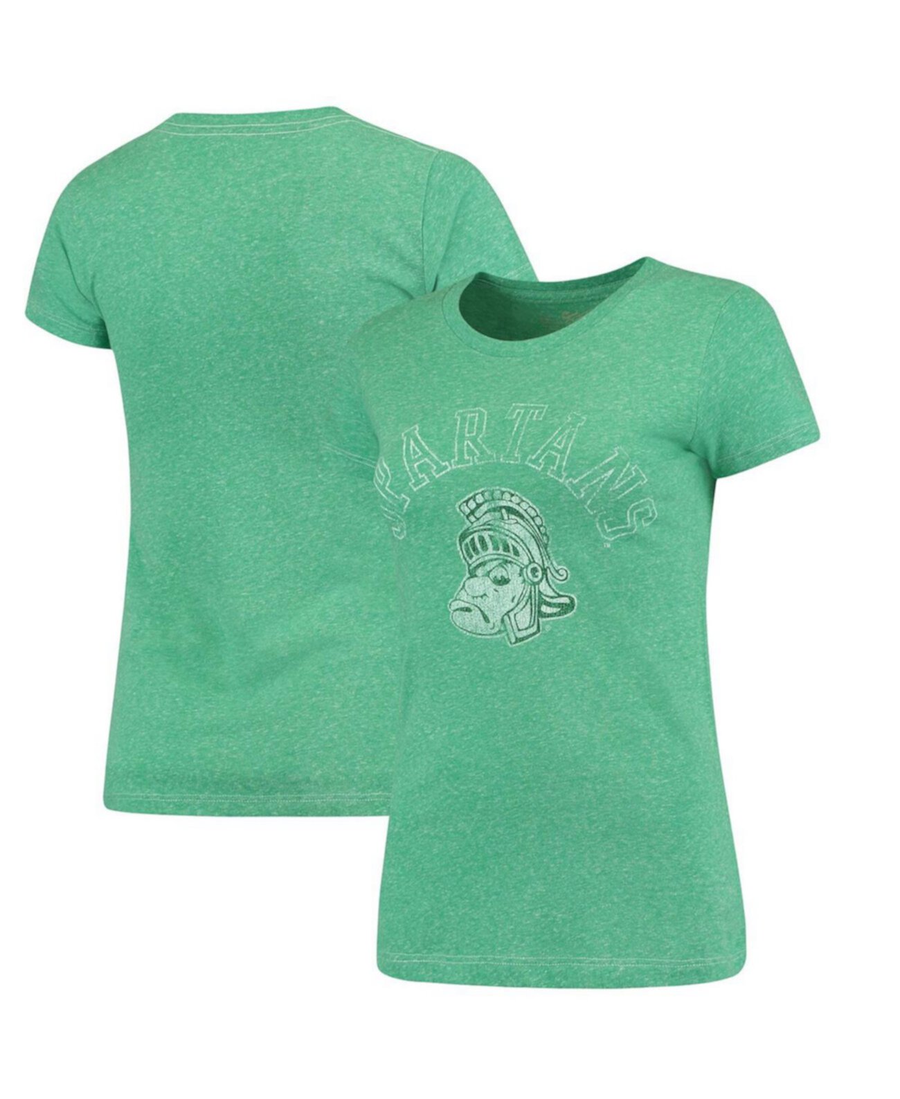 Женская футболка с круглым вырезом цвета яблока зеленого цвета Michigan State Spartans Tri-Blend Original Retro Brand