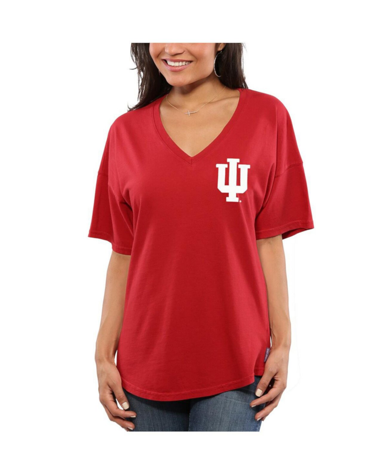 Женская футболка оверсайз Crimson Indiana Hoosiers Spirit Jersey