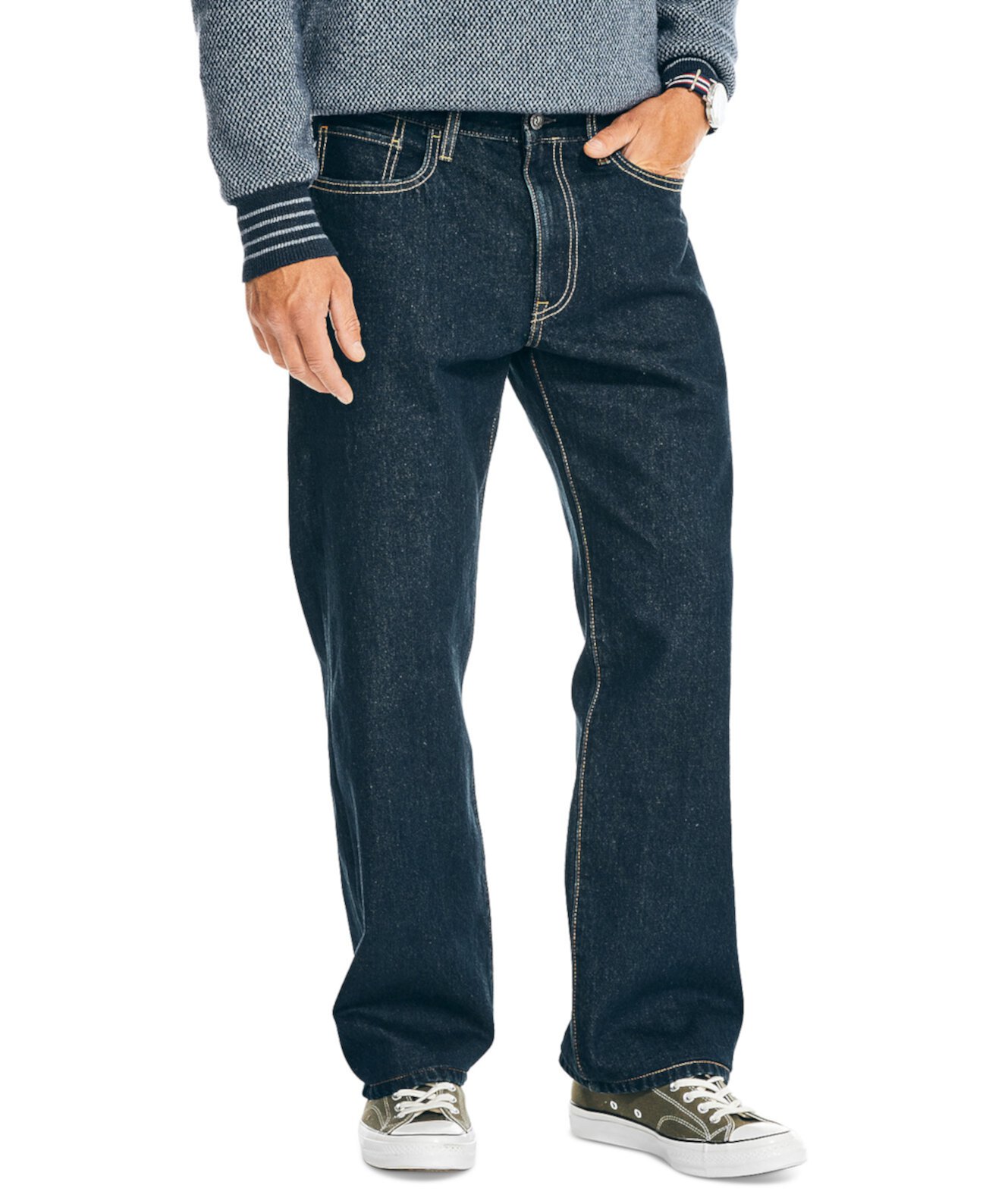 Мужская аутентичная свободная жесткая джинсовая ткань Nautica