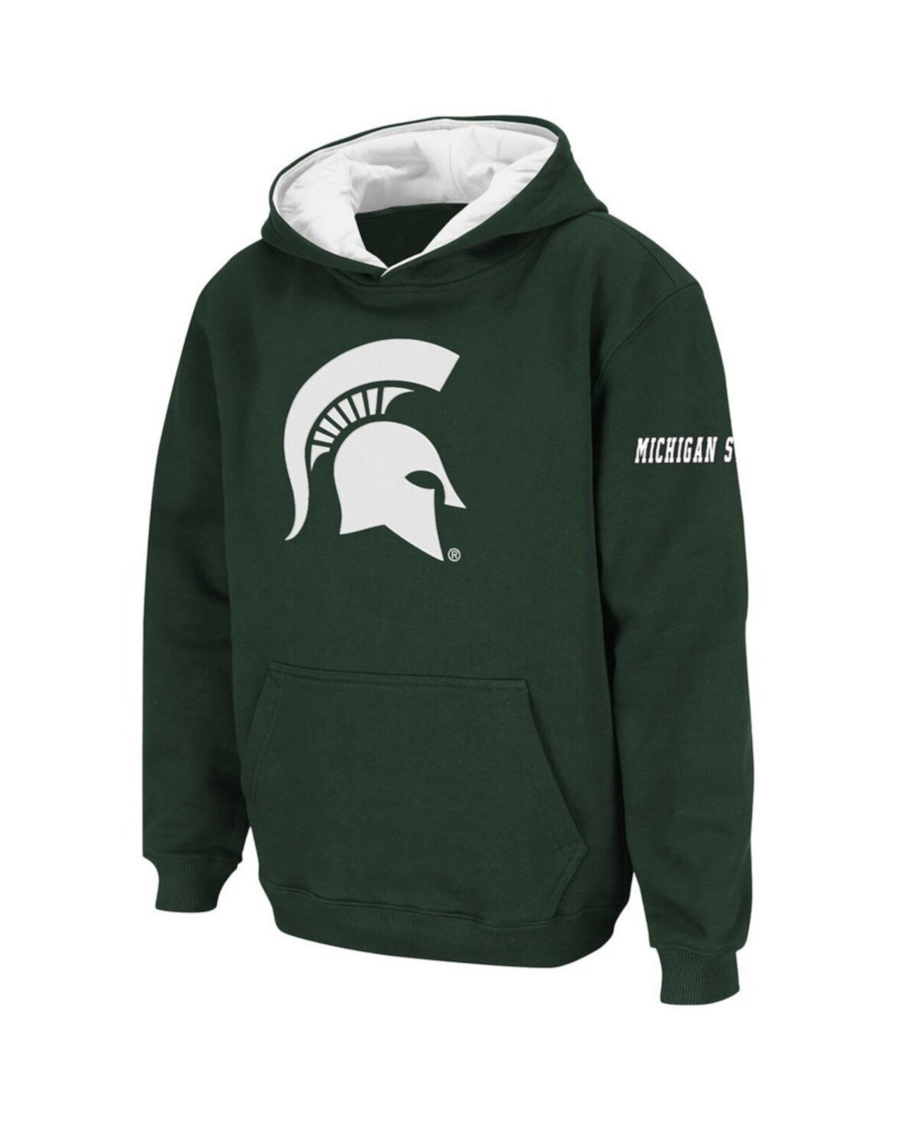 Зеленый пуловер с капюшоном и большим логотипом Big Boys Michigan State Spartans Stadium Athletic