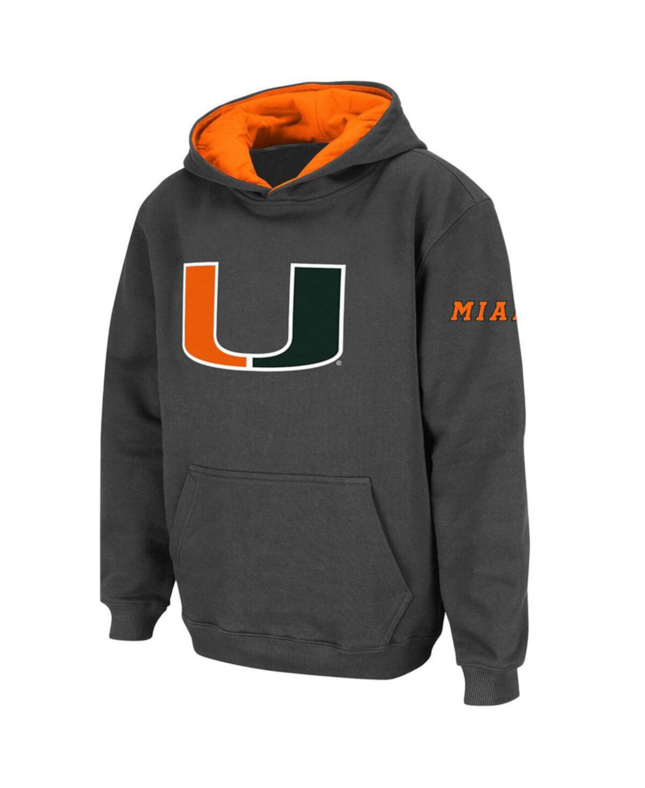 Флисовое худи с большим логотипом Miami Hurricanes для мальчиков Stadium Athletic