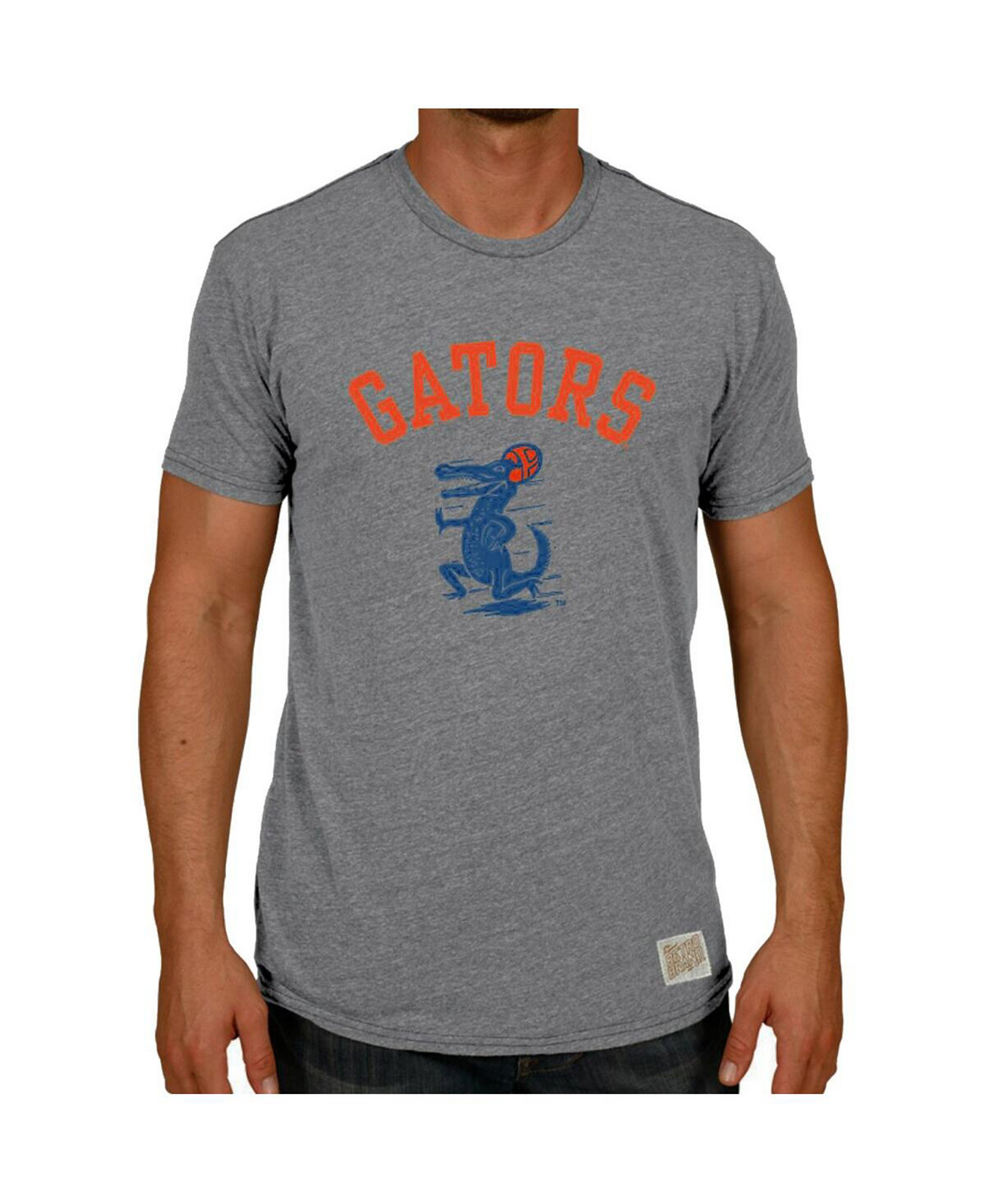 Мужская футболка цвета три-смеси Heather Grey Florida Gators в винтажном стиле Football Gator Original Retro Brand