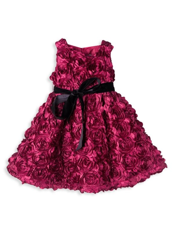 Атласное платье с фактурной розой для маленьких девочек и девочек Joe-Ella