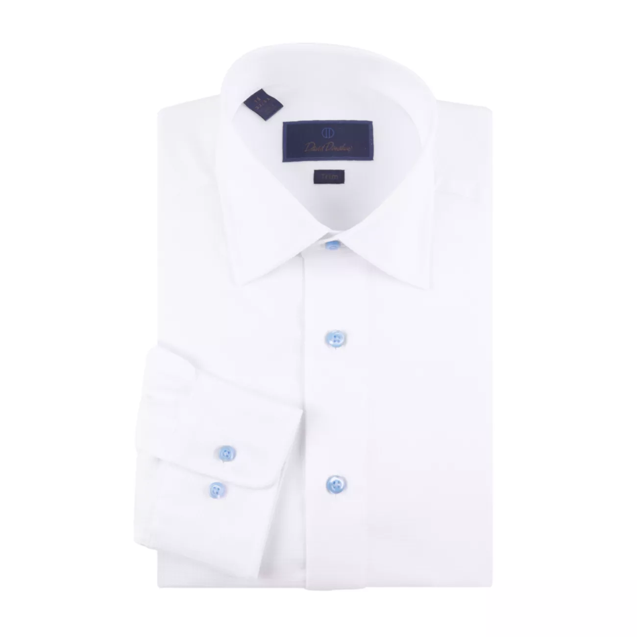 Рубашка добби с текстурированной отделкой и приталенным кроем David Donahue