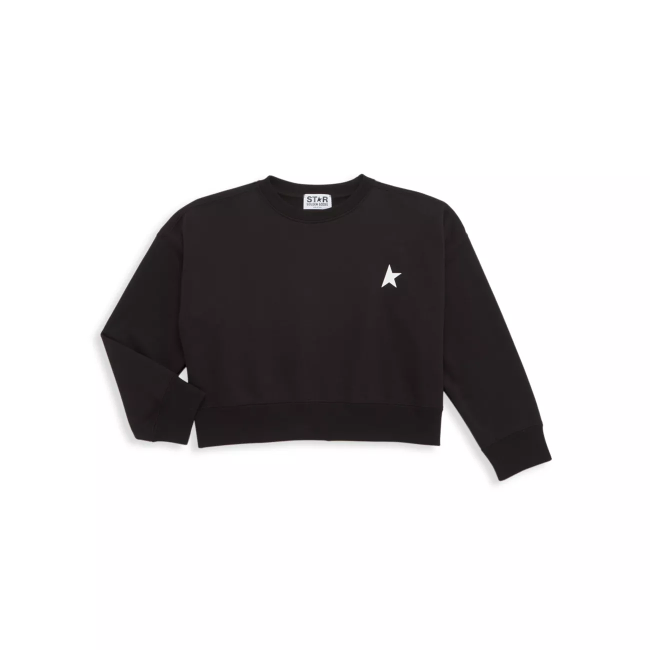 Детская Блузка GOLDEN GOOSE Для девочек Star Crewneck Crop Sweatshirt GOLDEN GOOSE