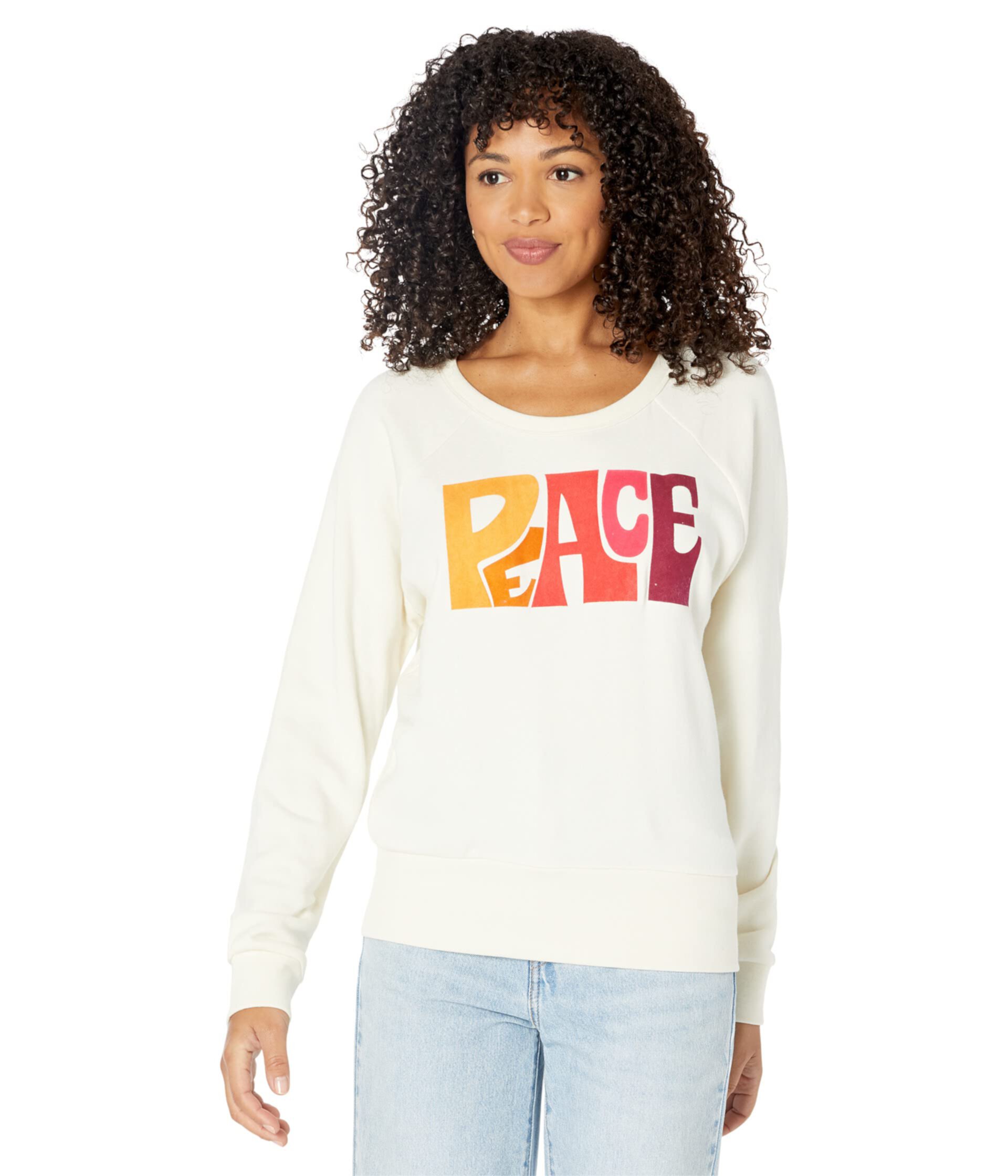 Женский Пуловер Chaser Peace Cotton Fleece Long Sleeve Crew Chaser