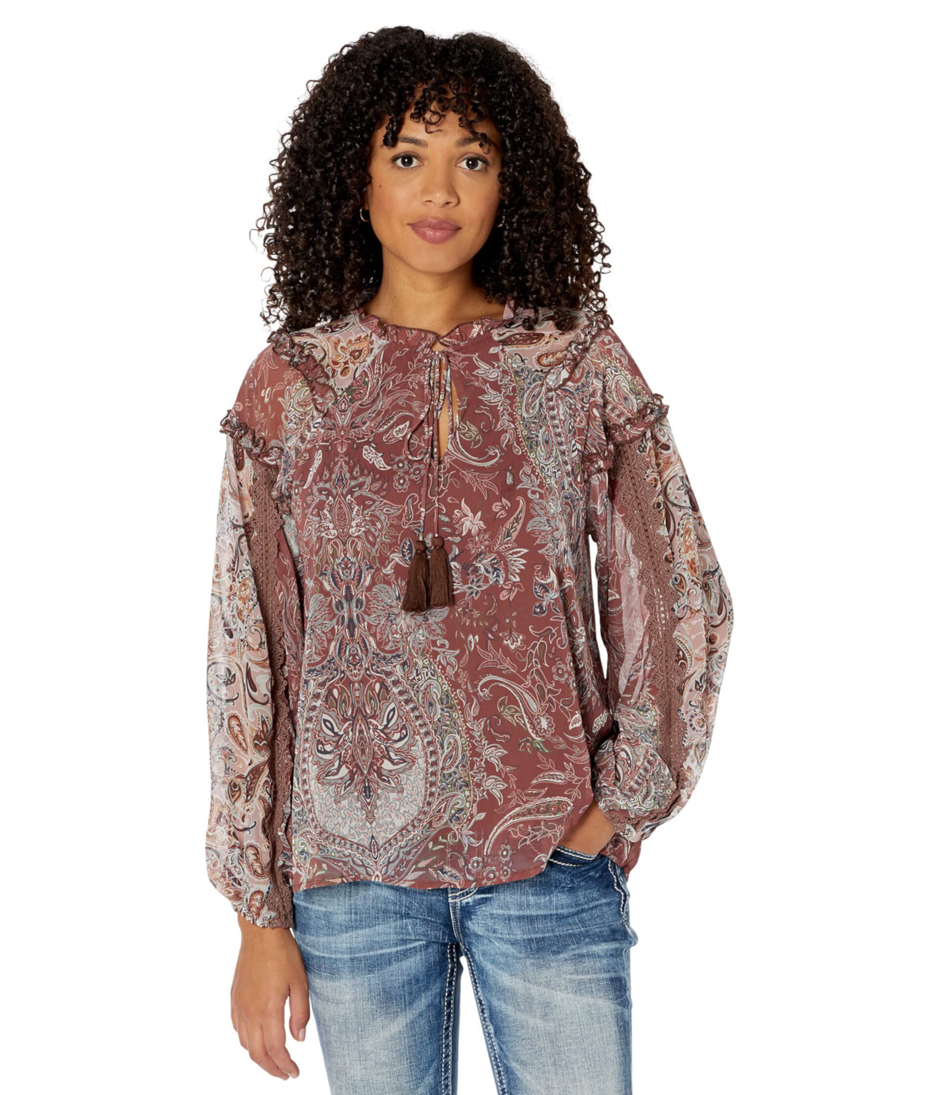Paisley Popover Blouse Miss Me