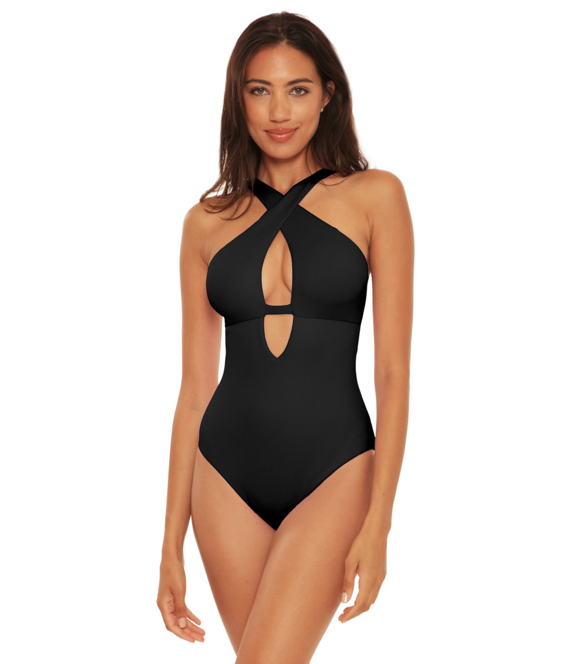 Fine Line Tessa Crossover High Neck One-Piece Becca