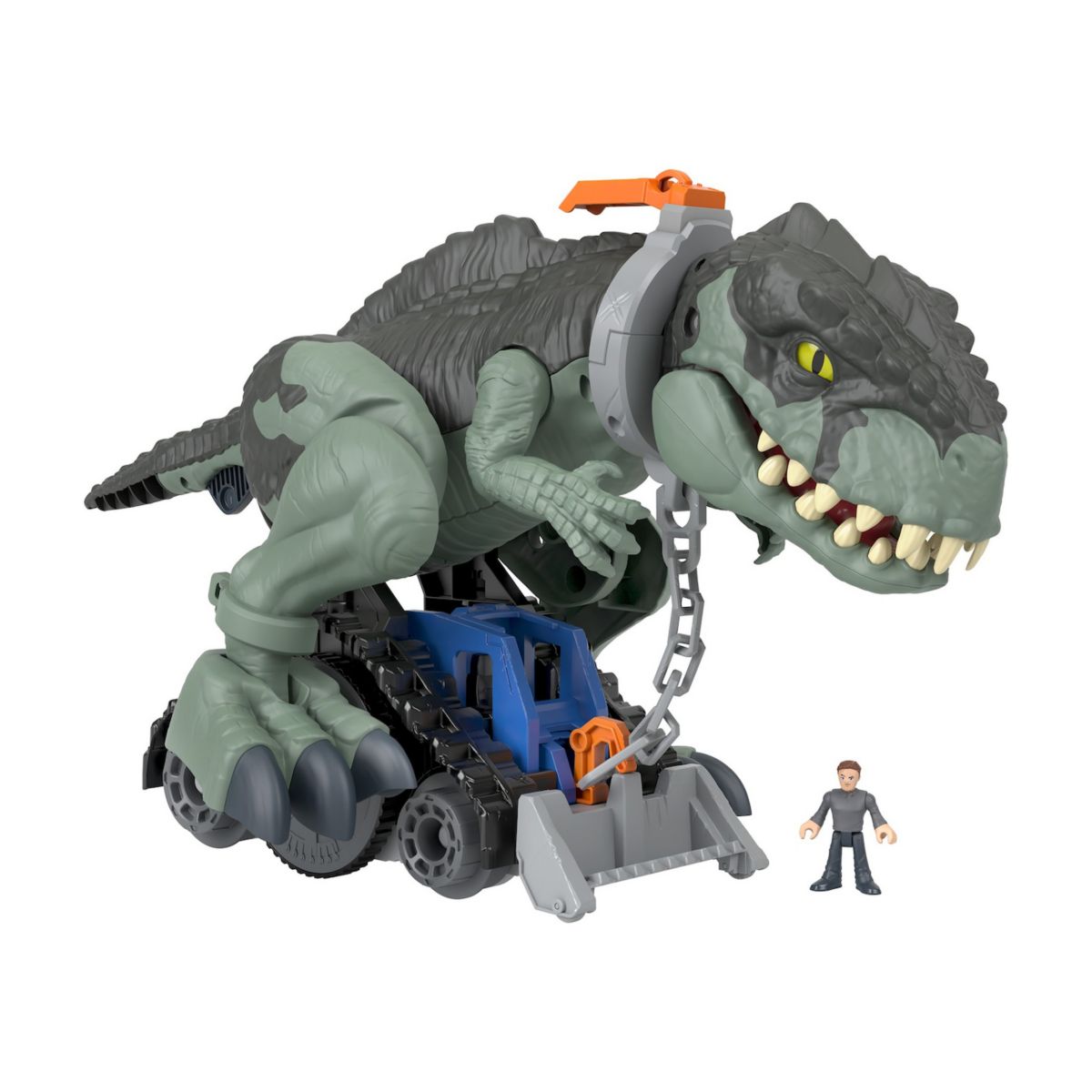 Игрушка-динозавр Fisher-Price Jurassic World Dominion Giga со световыми и звуковыми эффектами, Mega Stomp и Rumble Imaginext