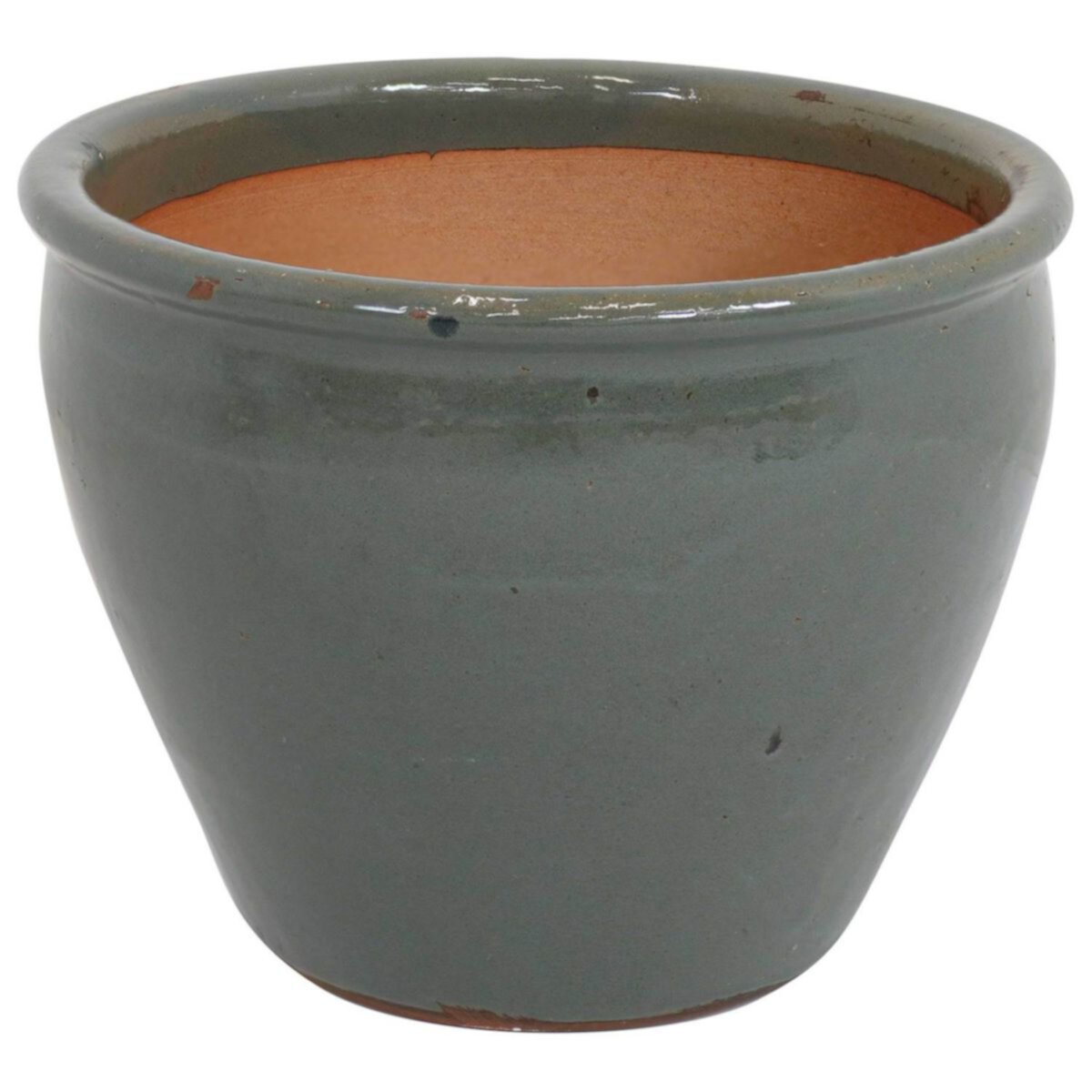Sunnydaze Chalet Ceramic Indoor/Outdoor Planter - Gray - 15-Inch Sunnydaze Decor