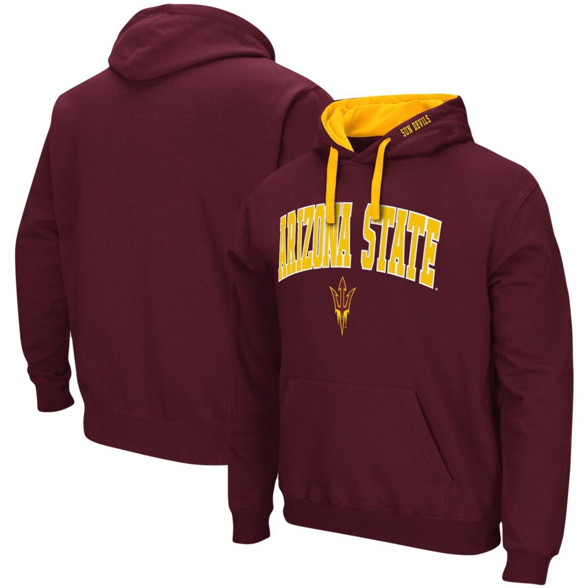 Мужская Футболка Colosseum Maroon Arizona State Sun Devils Big & Tall Arch & Logo 2.0 Colosseum