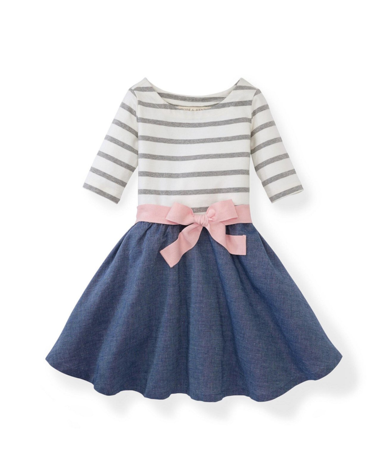 Легкое платье с короткими рукавами для девочек, младенец Hope & Henry