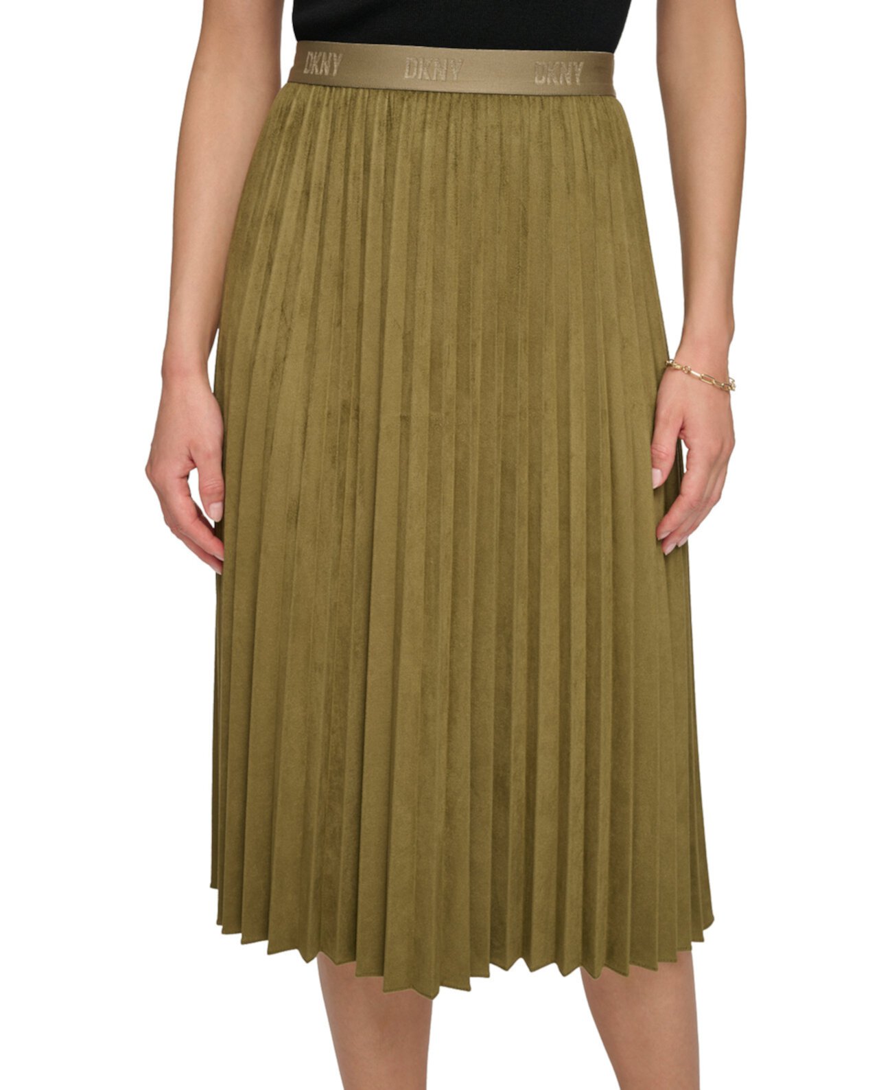 Женская плиссированная юбка из искусственной замши DKNY