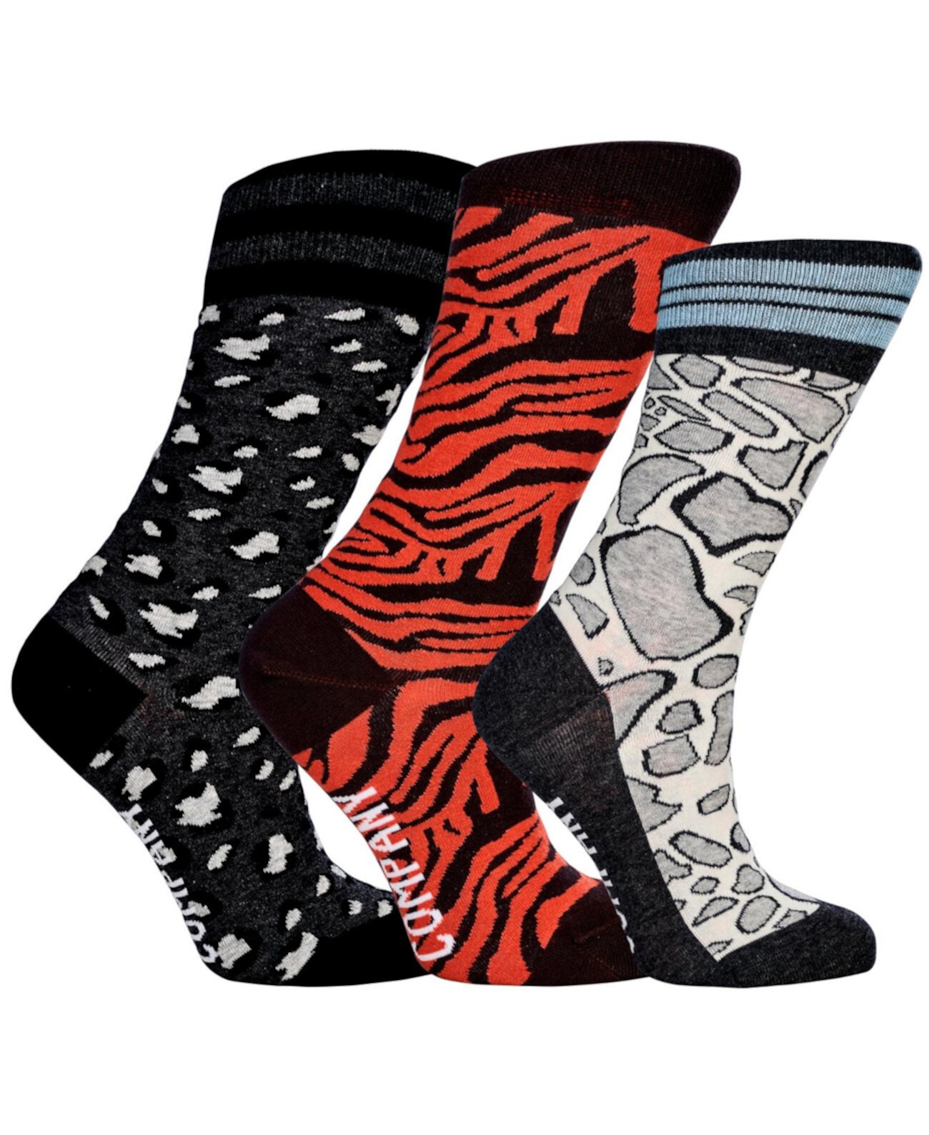 Комплект хлопковых носков с бесшовным мыском для женщин Wild Cats Премиум с цветным принтом животных и рисунком, набор из 3 шт. Love Sock Company