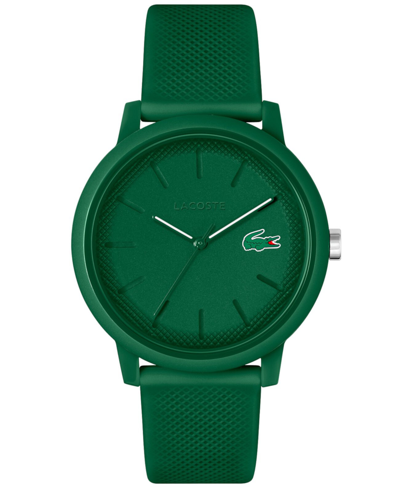 Мужские часы 12.12 Green с силиконовым ремешком 42 мм Lacoste