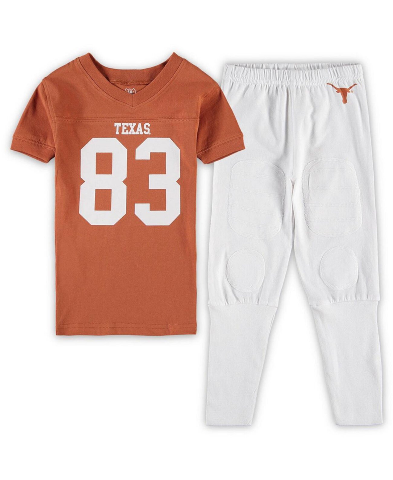 Футбольный пижамный комплект Texas Longhorns для мальчиков и девочек дошкольного возраста оранжевого цвета Texas Longhorns Wes & Willy