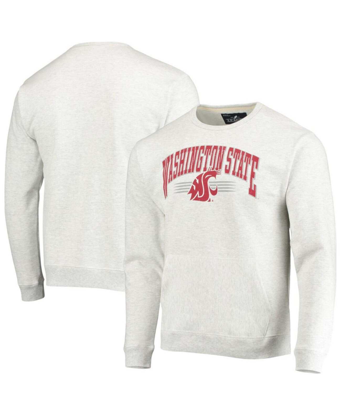 Мужская серая меланжевая толстовка Washington State Cougars с карманом для старшеклассников League Collegiate Wear