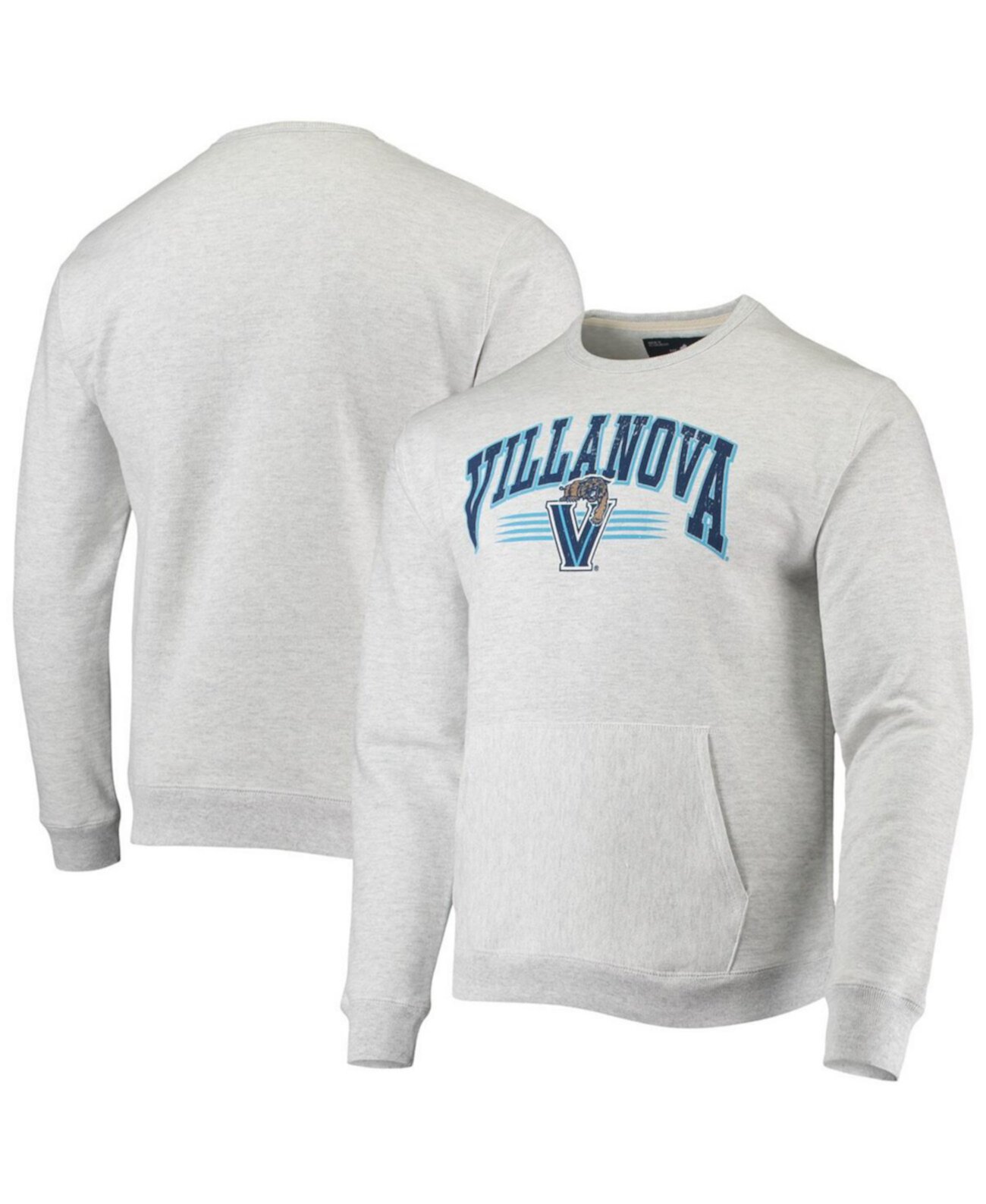 Мужская серая меланжевая толстовка Villanova Wildcats Upperclassman Pocket Pullover Sweatshirt League Collegiate Wear