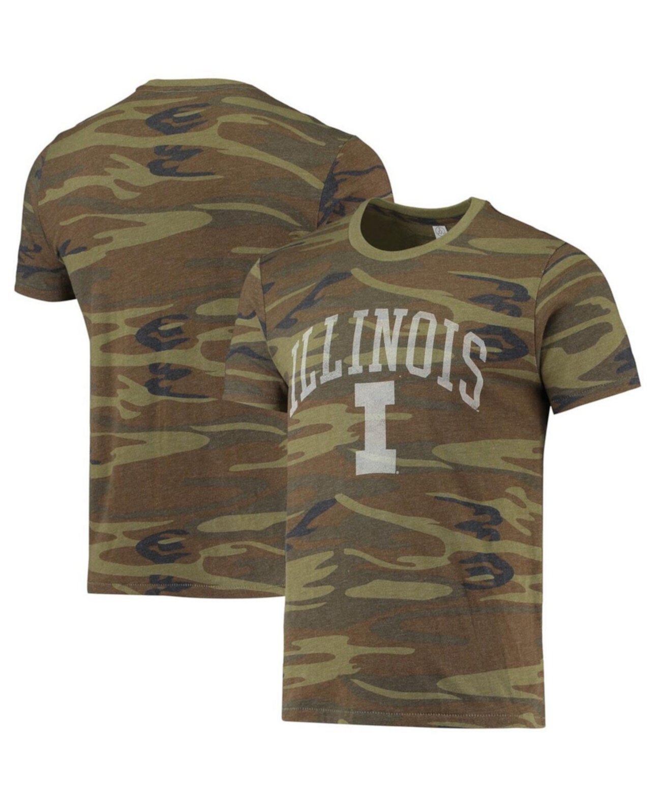 Мужская камуфляжная футболка Illinois Fighting Illini Arch Logo Tri-Blend Alternative