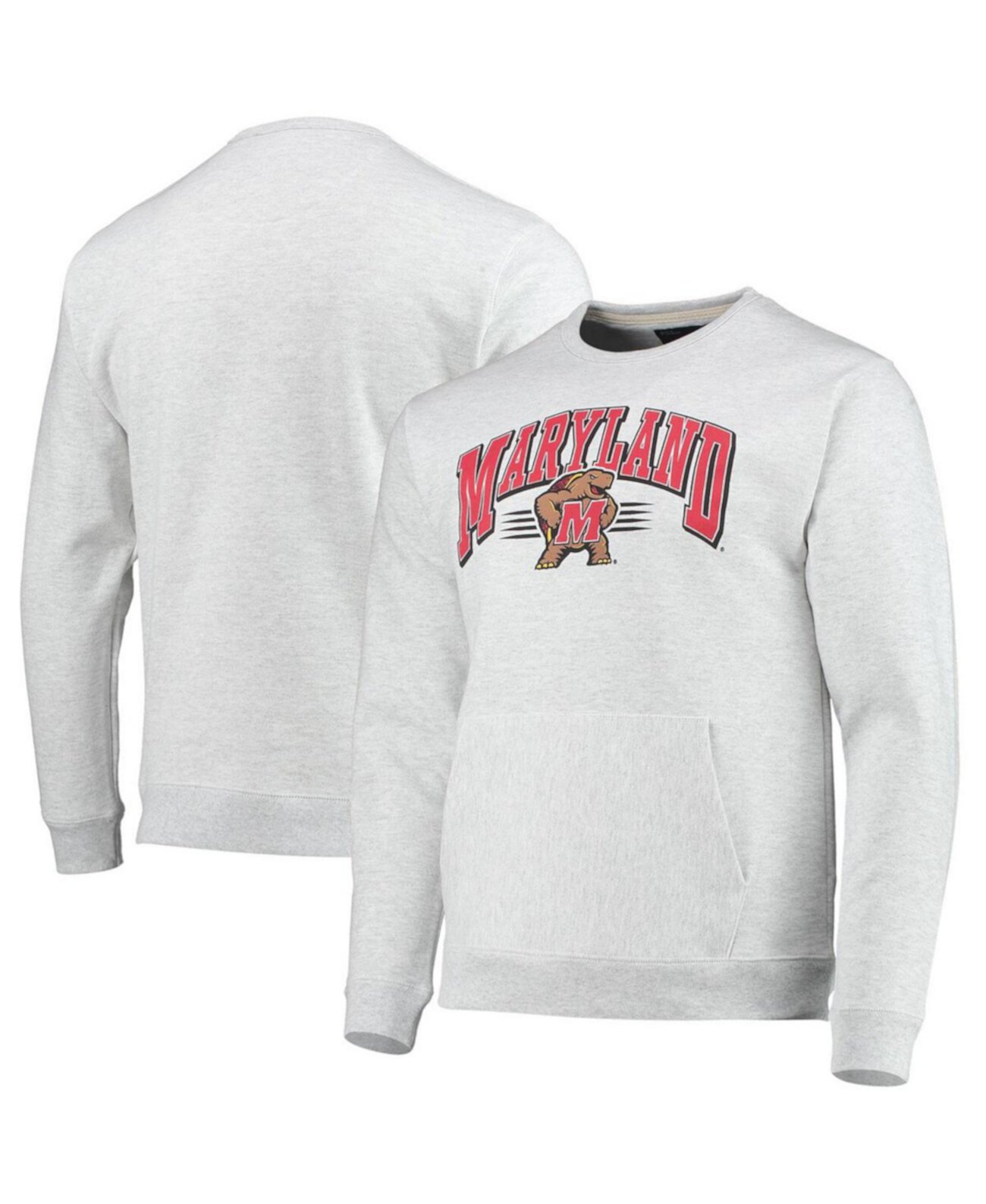 Мужская меланжевая серая толстовка с карманом Maryland Terrapins Upperclassman Pocket Pullover Sweatshirt League Collegiate Wear