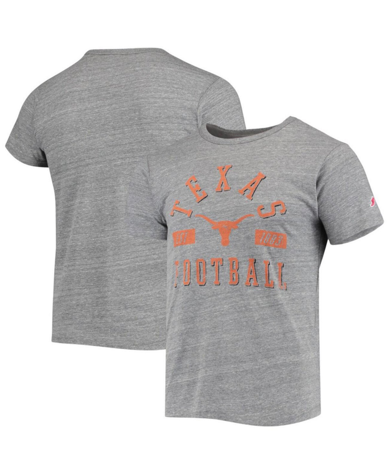 Men's Heathered Gray Texas Longhorns Football Focus Victory Falls Tri-Blend T-shirt League Collegiate Wear