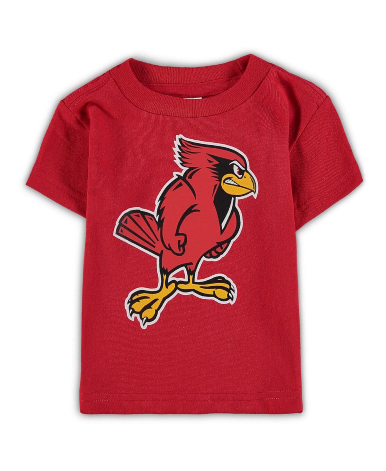 Красная футболка с большим логотипом Illinois State Redbirds для мальчиков и девочек для младенцев Two Feet Ahead