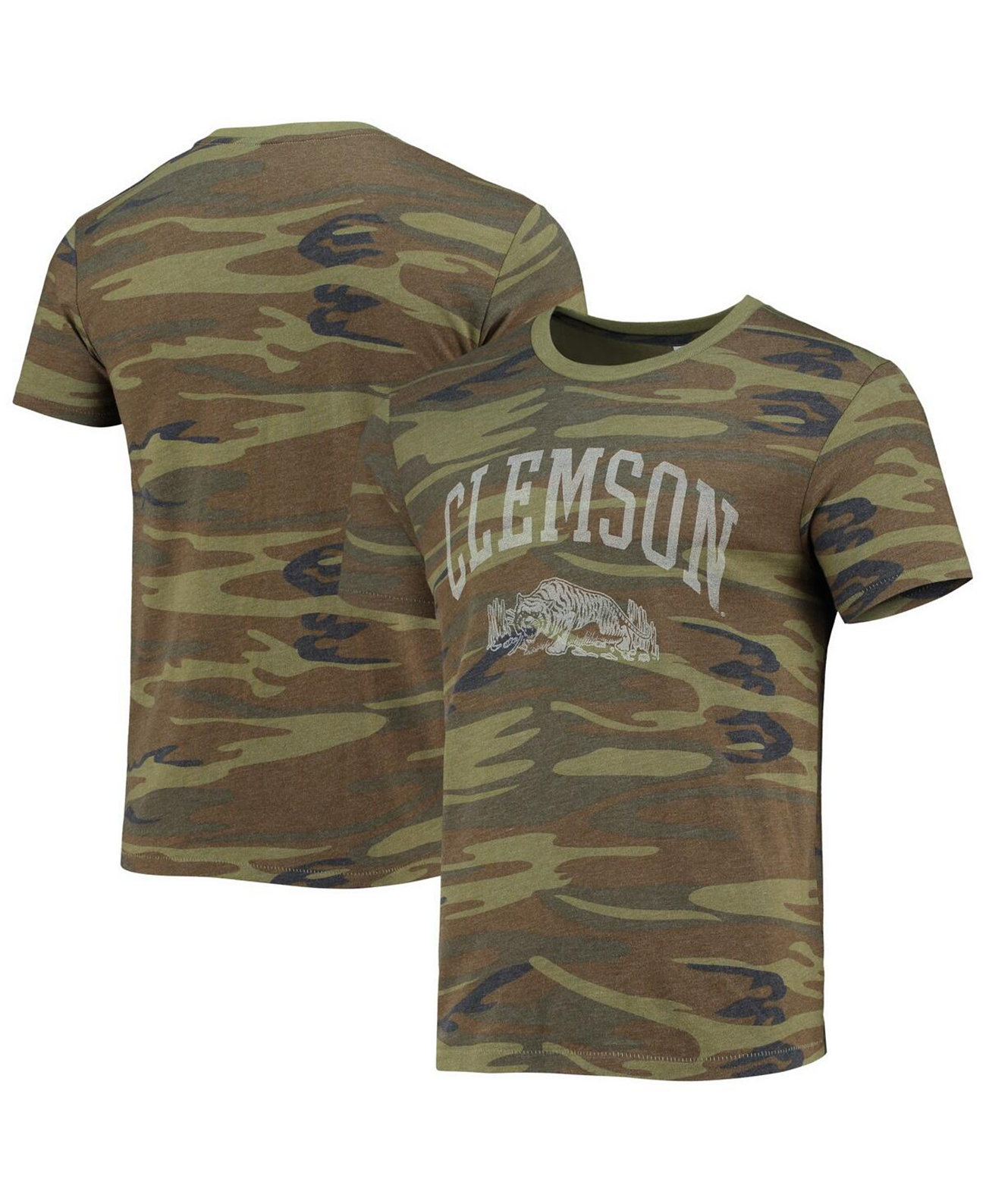 Мужская камуфляжная футболка Clemson Tigers Arch Logo Tri-Blend Alternative