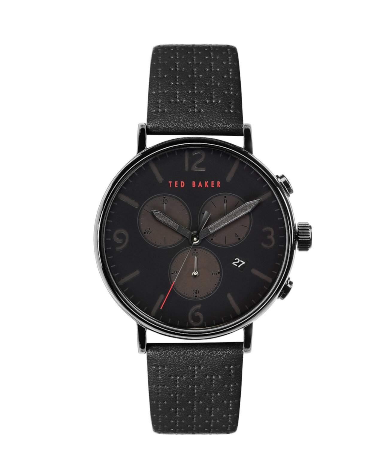 Мужские часы Barnett Backlight с черным кожаным ремешком 41 мм Ted Baker