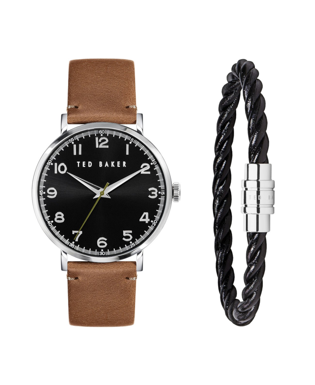 Подарочный набор мужских часов Phylipa с коричневым кожаным ремешком 43 мм и браслетом, 2 предмета Ted Baker