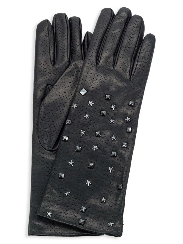 11-дюймовые кожаные перфорированные перчатки с шипами Portolano