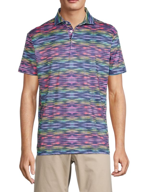 Полосатая футболка-поло для гольфа TailorByrd