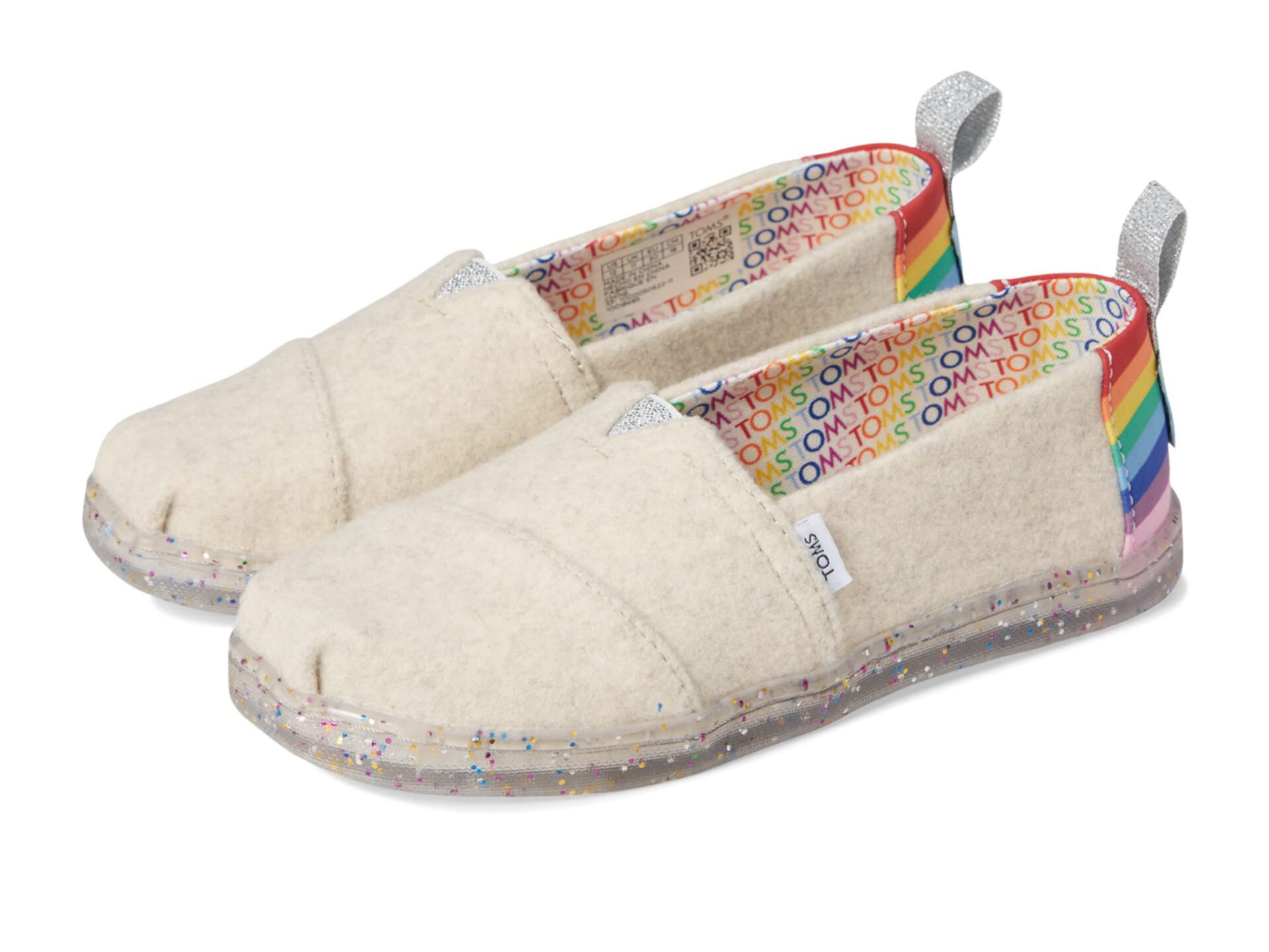 Детские туфли TOMS Kids Two-Tone Felt/Nylon Rainbow Alpargata TOMS Kids