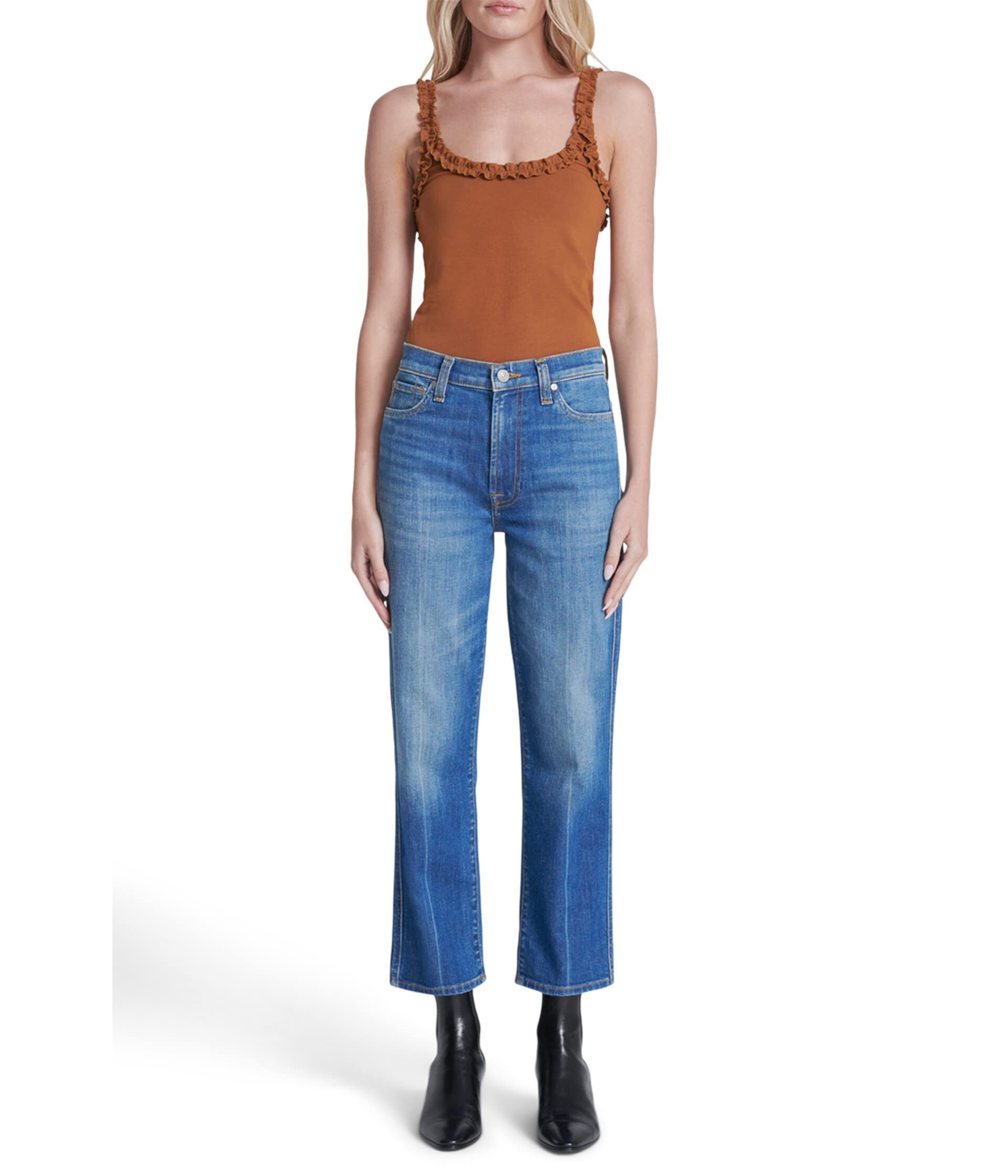 High-Waisted Cropped Straight in Garden Party 7 For All Mankind