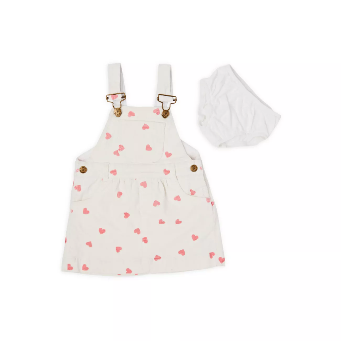 Baby Girl's, Little Girl's &amp; Girl's Heart Print Overall Dress Dotty Dungarees