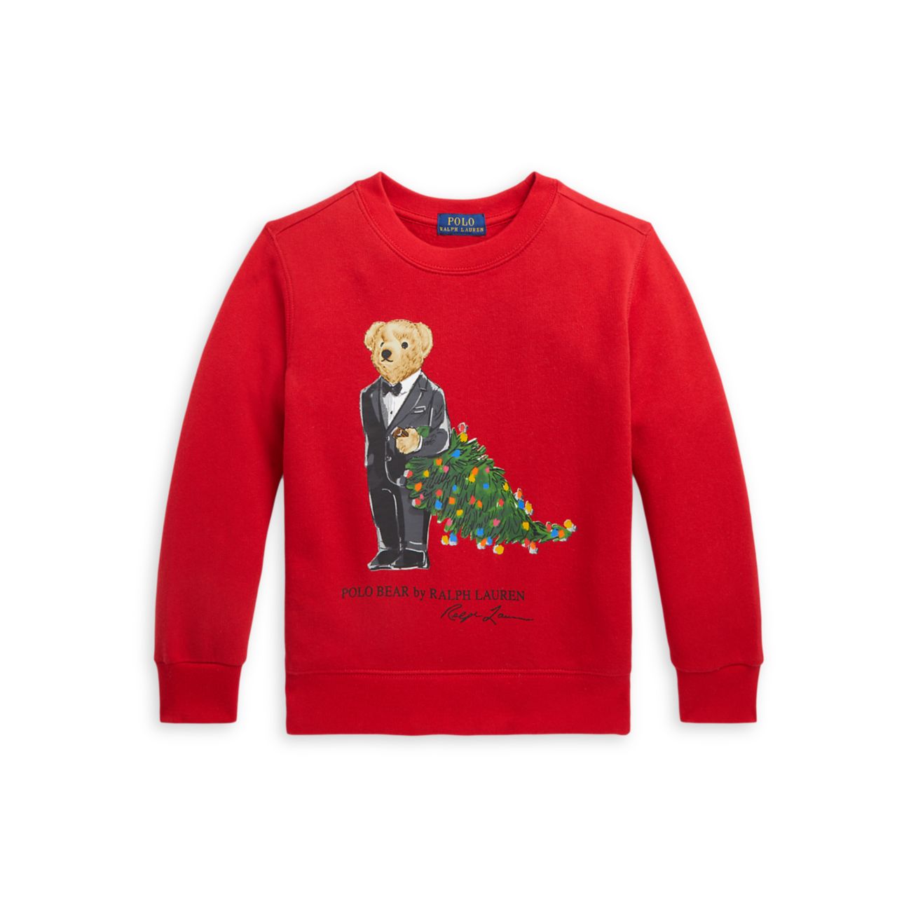 Маленький мальчик &amp;amp; Рождественский свитер Polo Bear с круглым вырезом для мальчика Polo Ralph Lauren