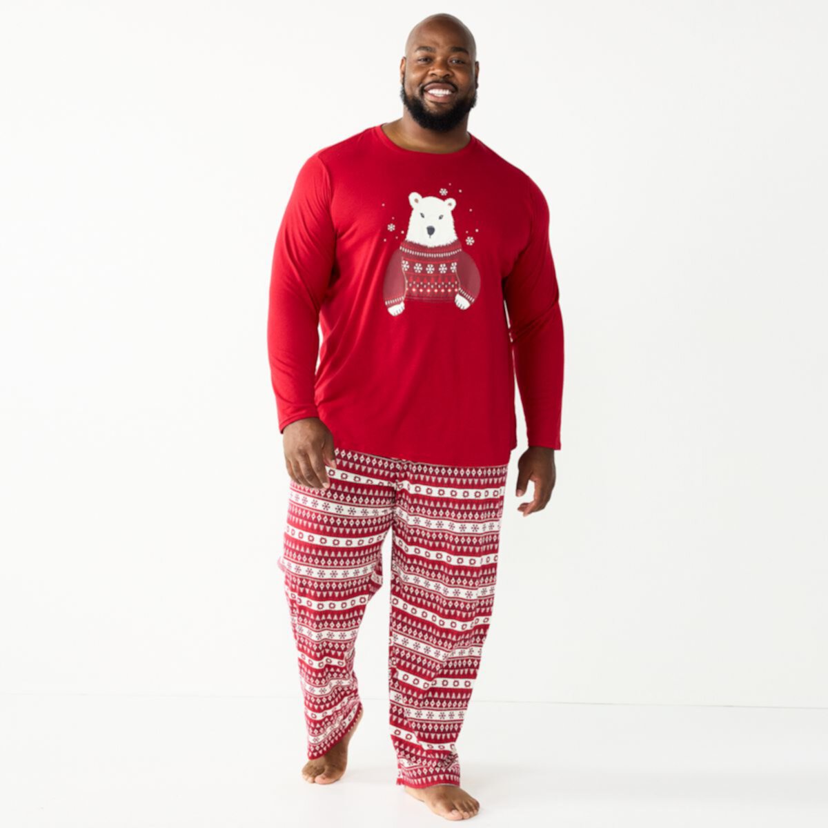 Пижамный комплект с топом и брюками Big & Tall Jammies For Your Families® Christmas Spirit Jammies For Your Families