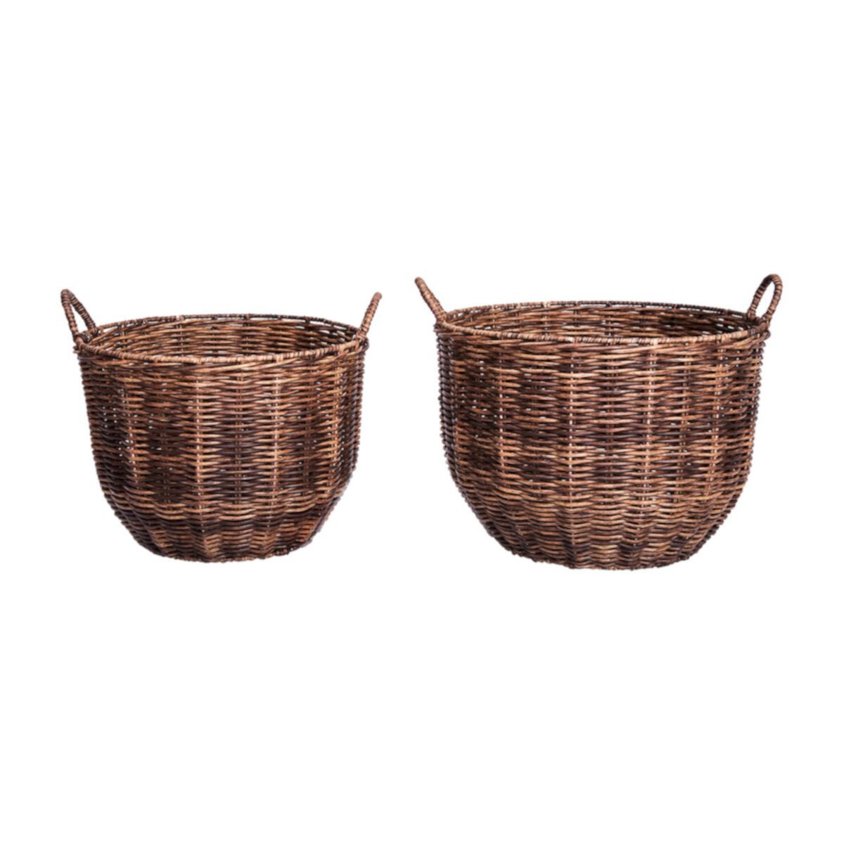 Saddle River Tapered Round Tubular Faux Wicker Basket 2-piece Set Saddle River