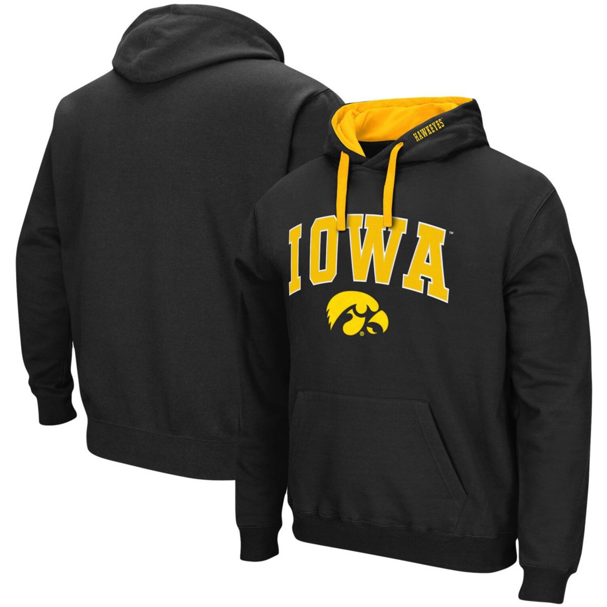 Мужская Футболка Colosseum Черная Iowa Hawkeyes Big & Tall Arch & Logo 2.0 Colosseum