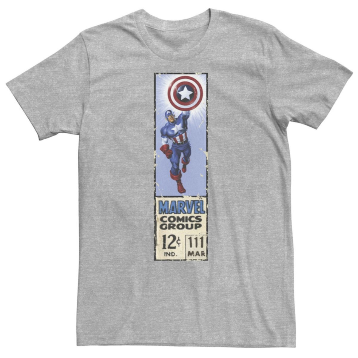 Мужская Футболка Marvel Captain America Comics Group Vintage Ticket Label Marvel