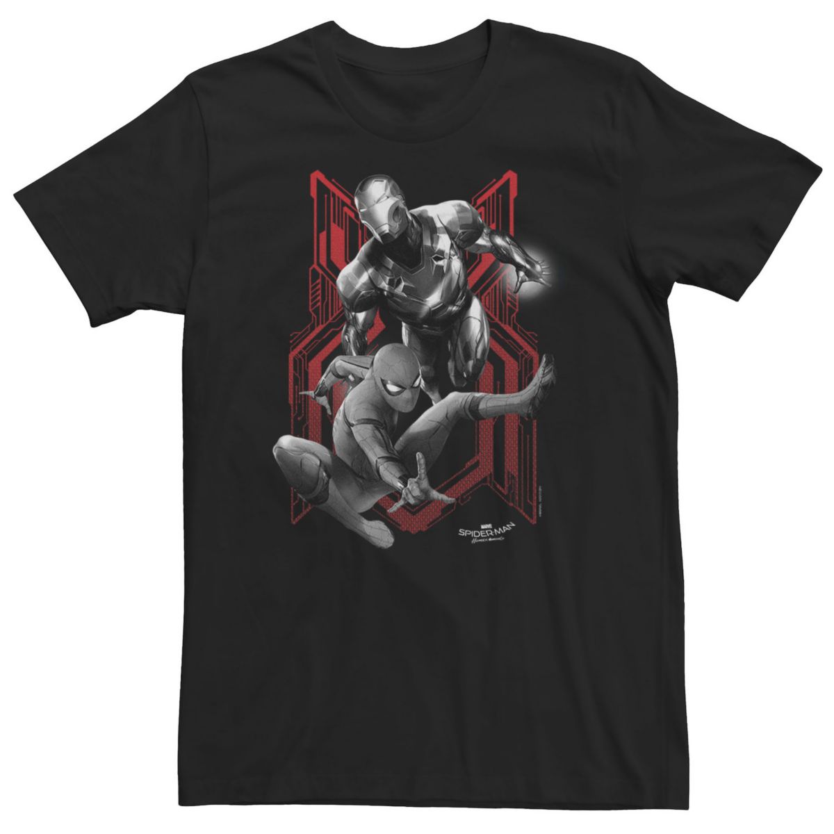 Мужская Футболка Marvel Spider-Man Homecoming Iron Man Flying Swinging Tee Marvel