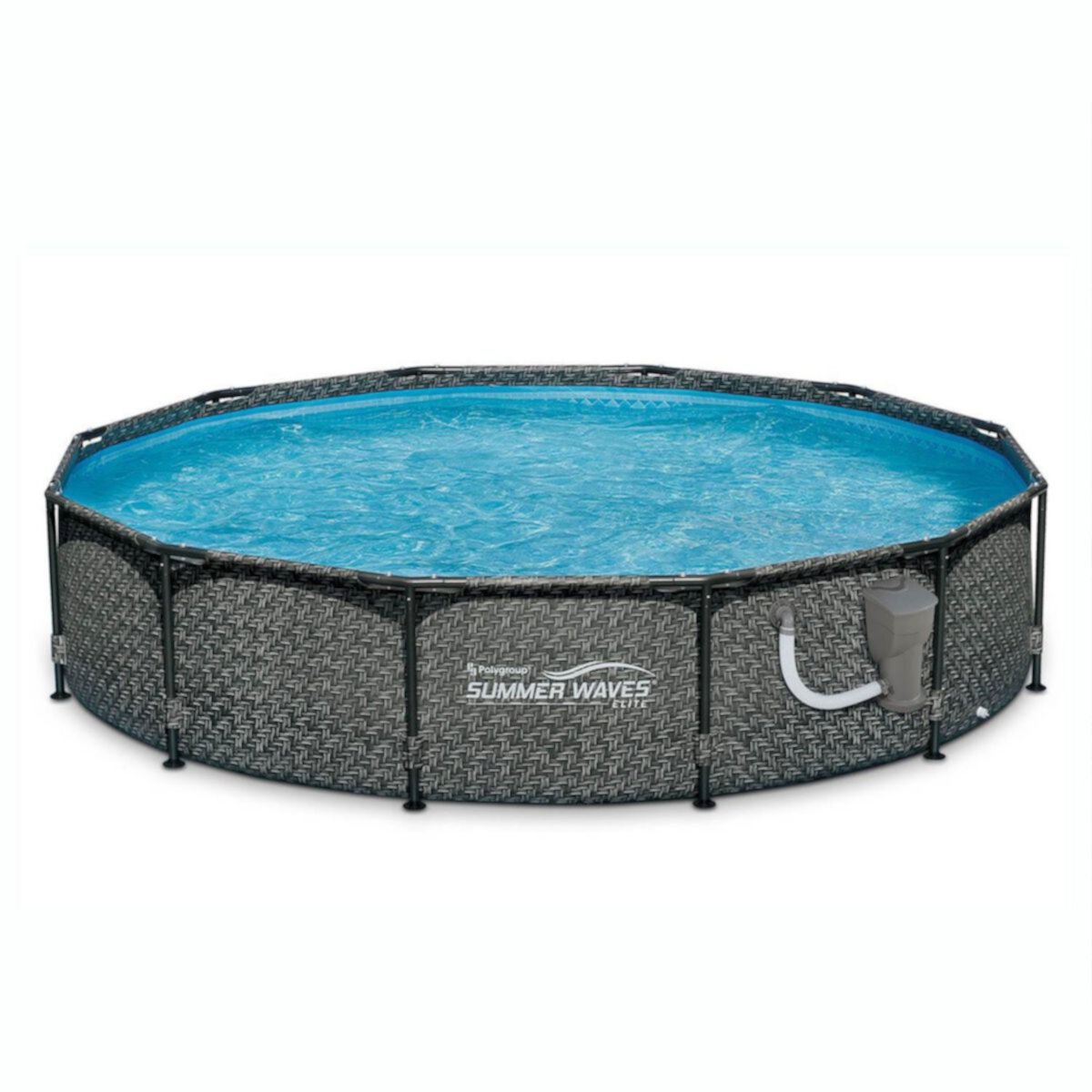 Summer Waves 12' x 33&#34; Outdoor Round Frame Above Ground Swimming Pool with Pump Summer Waves