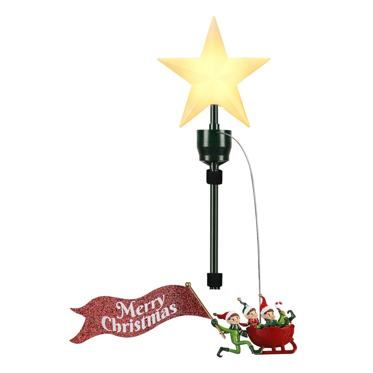 Mr Christmas Animated Elves Sleigh Christmas Tree Topper Mr Christmas