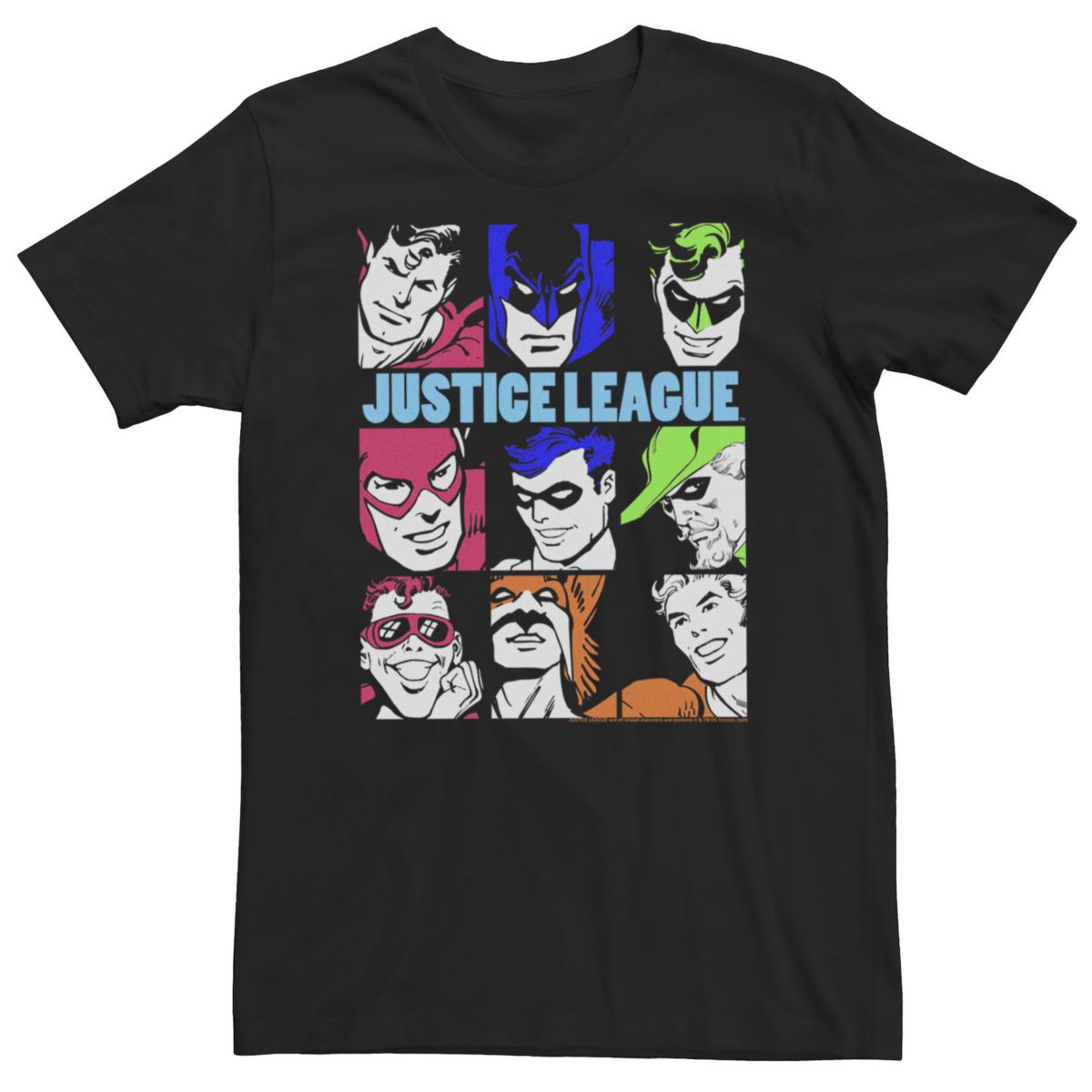 Мужская Футболка DC Comics Justice League Retro Faces Tee DC Comics