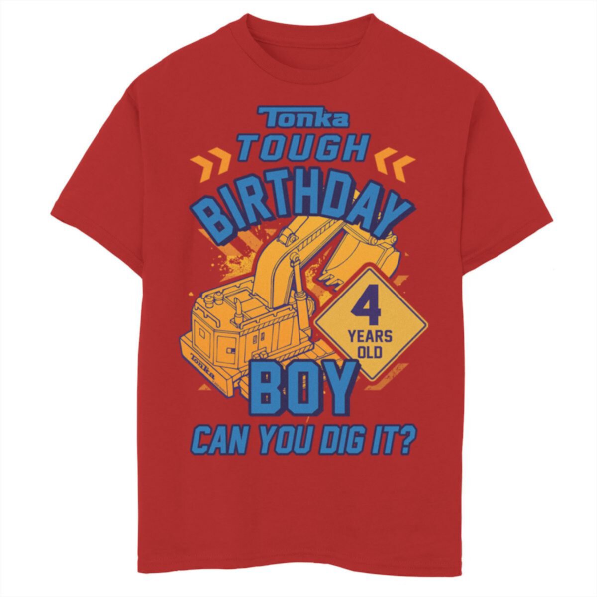 Футболка Tonka Tough для именинника 4 лет для мальчиков 8–20 лет с графическим рисунком Tonka