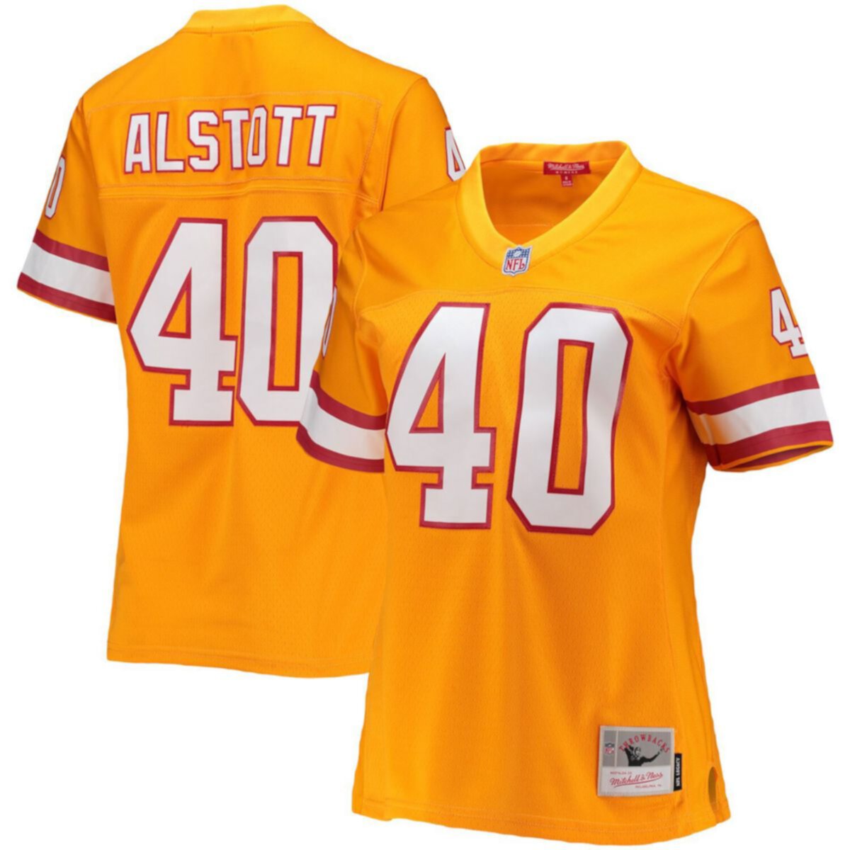 Женская Футболка Mitchell & Ness Mike Alstott Оранжевая Tampa Bay Buccaneers Legacy Replica Mitchell & Ness