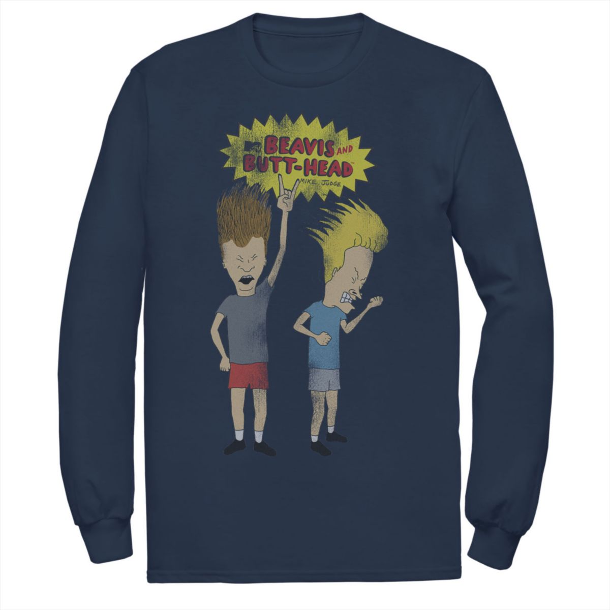 Men's Beavis and Butthead Rocking Out Logo Portrait Tee Licensed Character