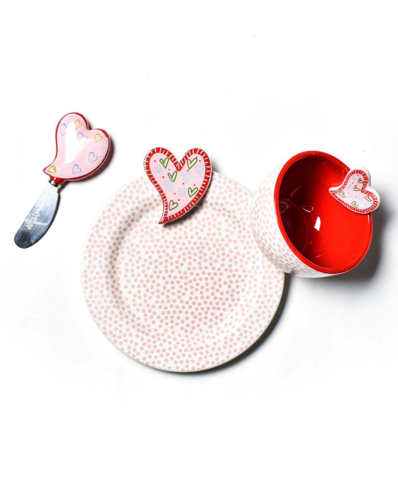 Тарелка с украшением в виде сердца и разбрасыватель Laura Johnson, набор из 3 шт. Happy Everything