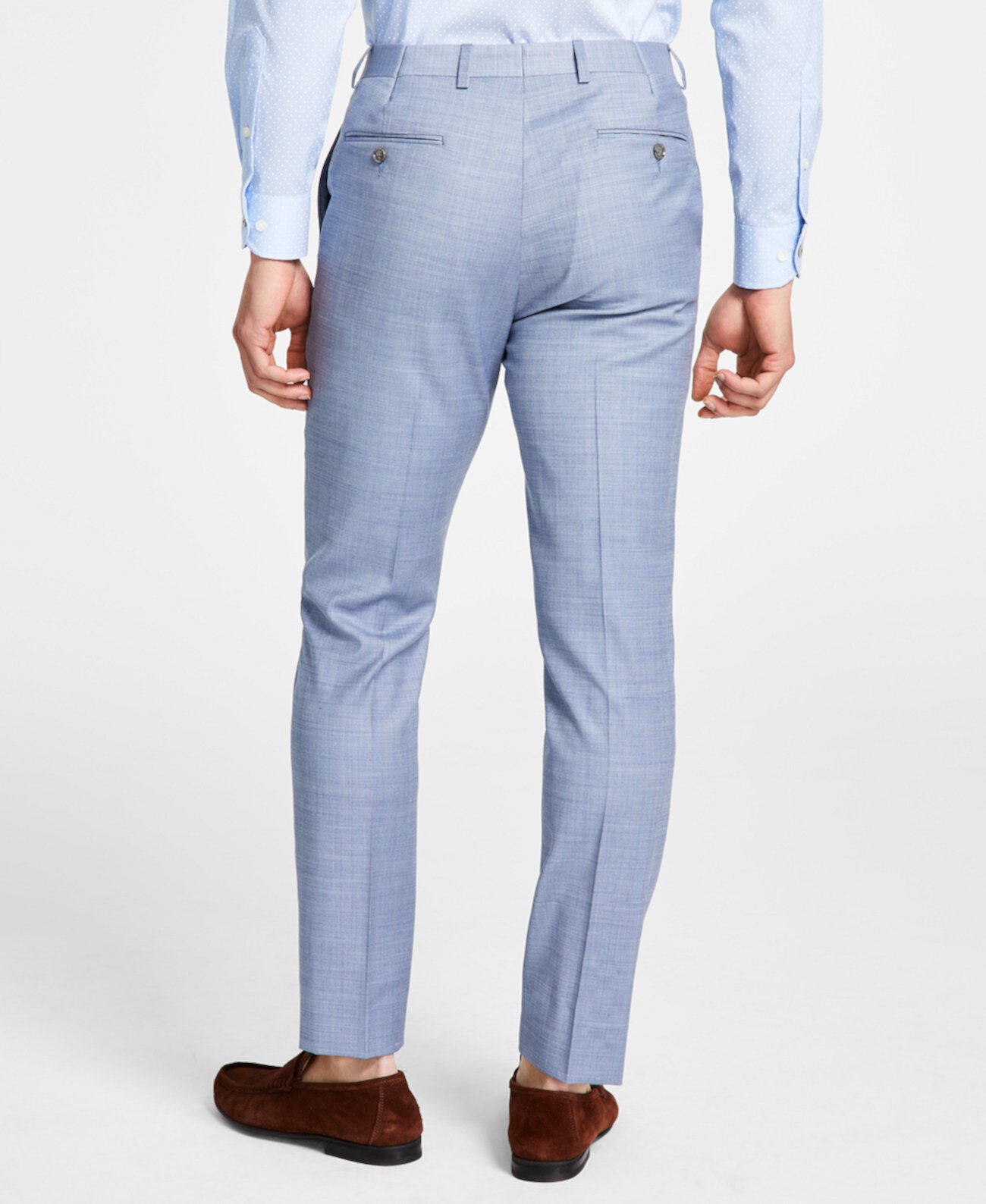 Мужские облегающие брюки из смесовой шерсти, бесконечно эластичные костюмные брюки Calvin Klein