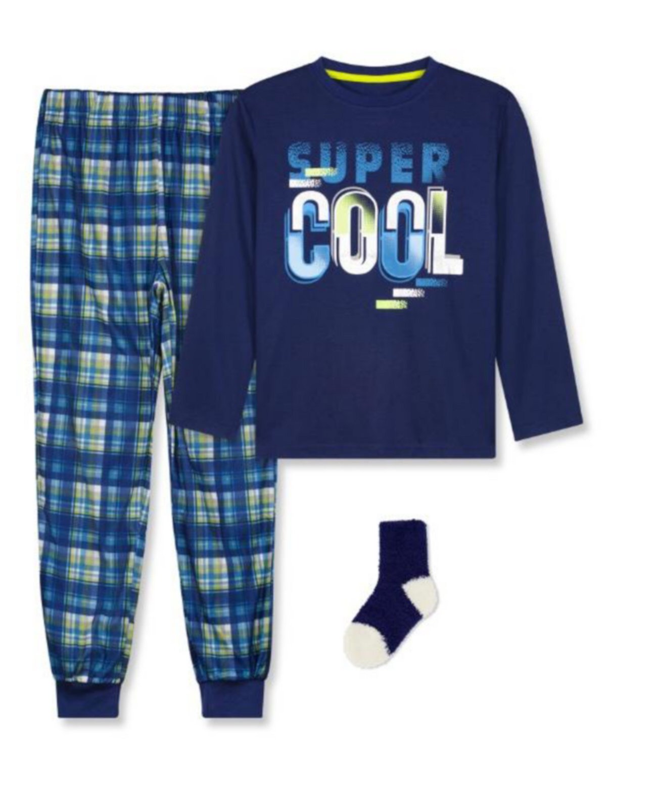 Топ с длинными рукавами, пижама и носки Big Boys, комплект из 3 предметов Max & Olivia